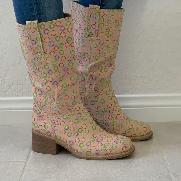 Urban Outfitters Shoes - Sunny Daisies Square Toe Mid Calf Western Boots
